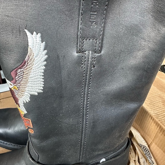 Harley-Davidson Darren eagle black boots damaged box perfect condition size 11.5 - Picture 5 of 7